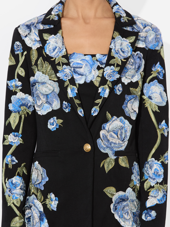 MACEY LONG BLAZER - BLACK MULTI image 3 - Alice And Olivia