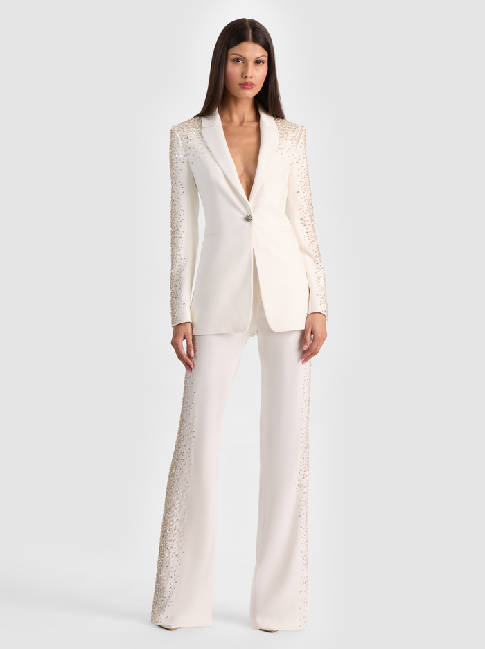 BREANN EMBELLISHED FITTED BLAZER - OFF WHITE image 1 - ALICE + OLIVIA