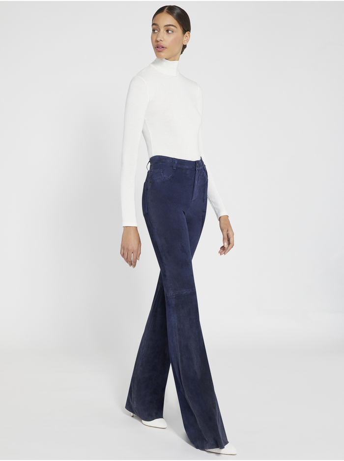 SUEDE BELL PANT - NAVY image 2 - Alice And Olivia