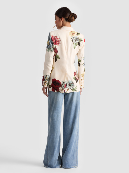 PROVENCE FLORAL LG-BREANN PRINTED LINEN BLAZER