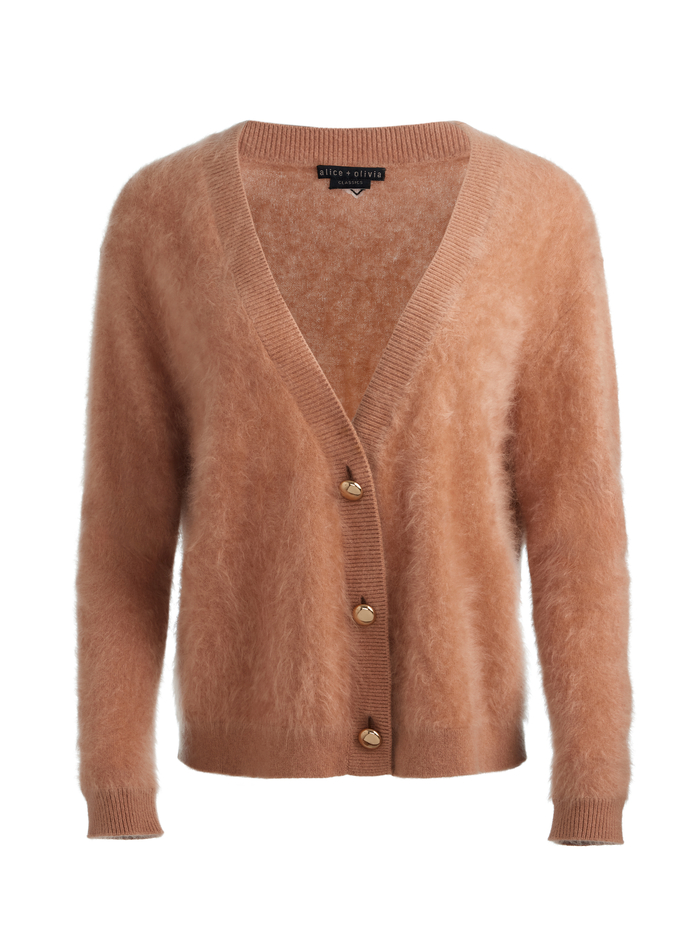 BRADLEY CASHMERE CARDIGAN - TAN image 5 - Alice And Olivia