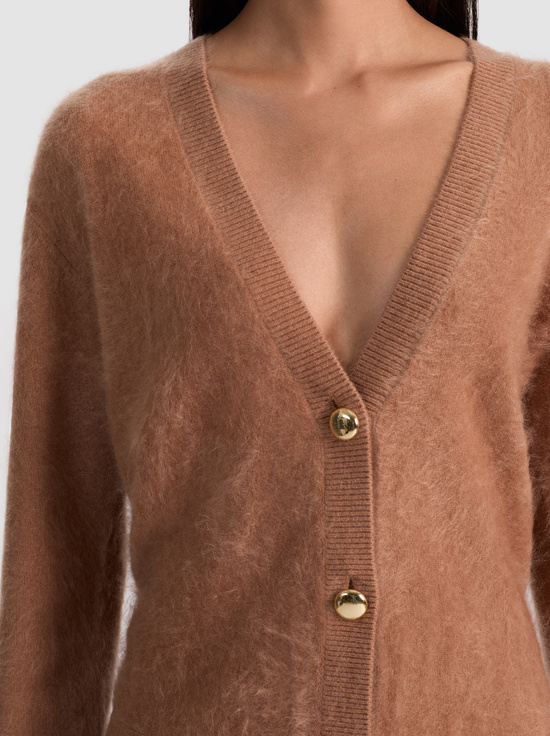TAN-BRADLEY CASHMERE CARDIGAN