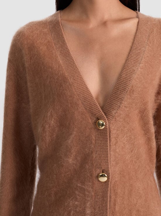 TAN-BRADLEY CASHMERE CARDIGAN