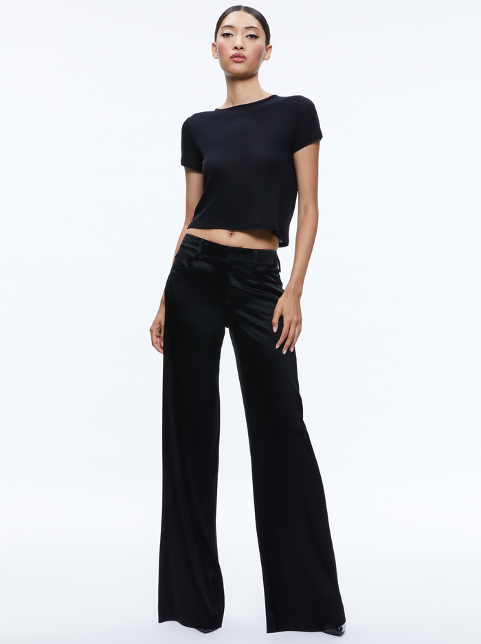 TRISH LOW RISE BAGGY PANT - BLACK image 2 - Alice And Olivia