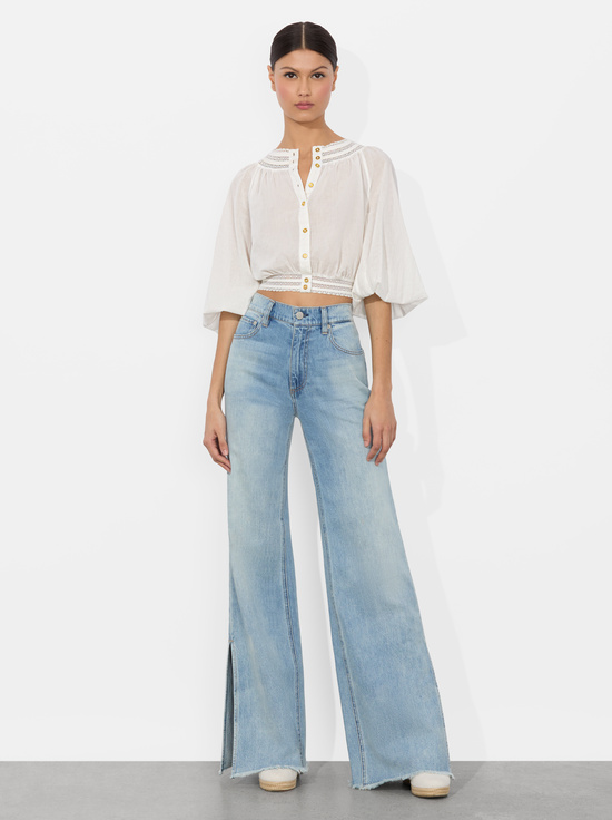 OFF WHITE-CHERELLE BUTTON DOWN BLOUSE