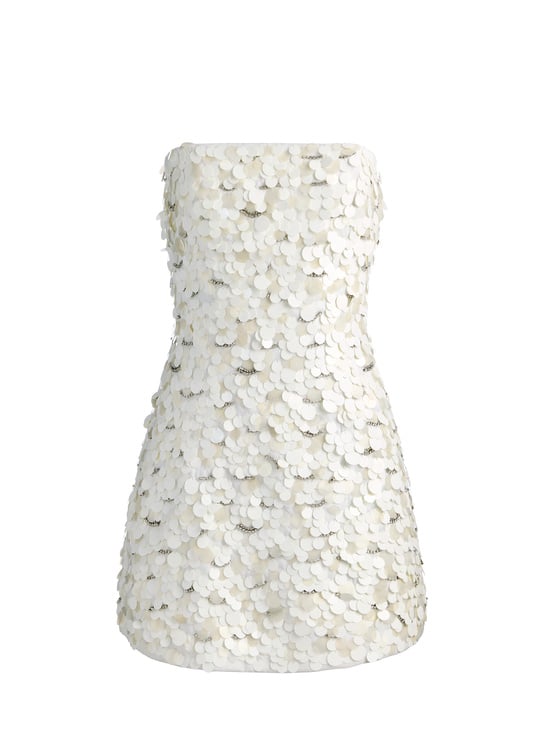 OFF WHITE MULTI-KATIA EMBROIDERED MINI GOWN