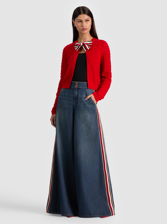 DOLLIE OPEN FRONT CARDIGAN - PERFECT RUBY image 1 - Alice And Olivia