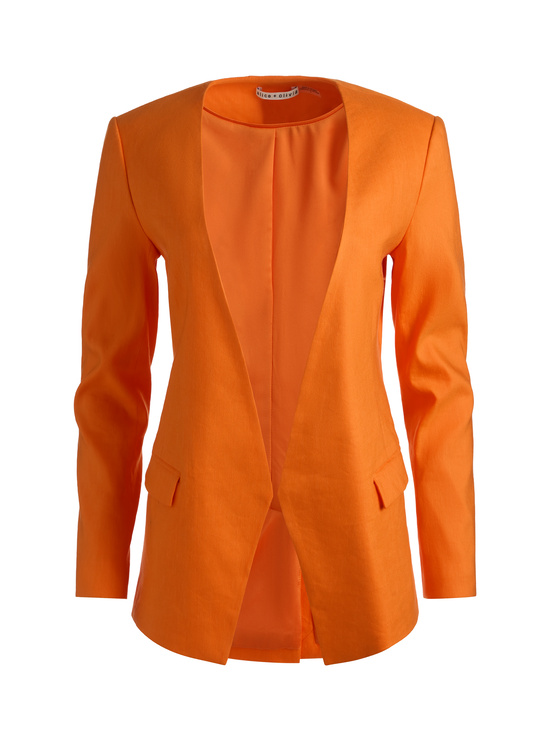 ORANGE PEEL-CORBIN COLLARLESS LINEN BLAZER