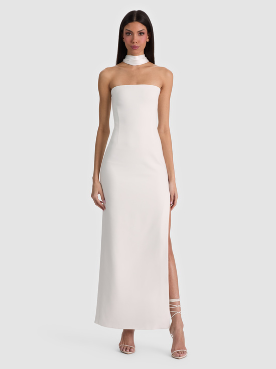 OFF WHITE-CHANA MAXI DRESS WITH SCARF