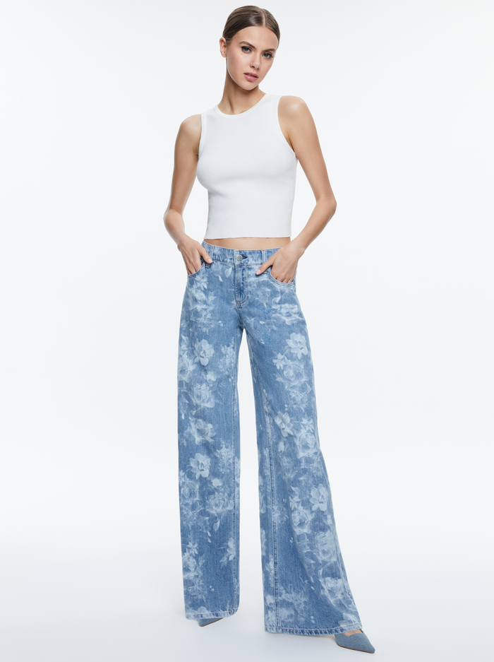 TRISH LOW RISE BAGGY JEAN - LOTUS FLORAL image 1 - Alice And Olivia