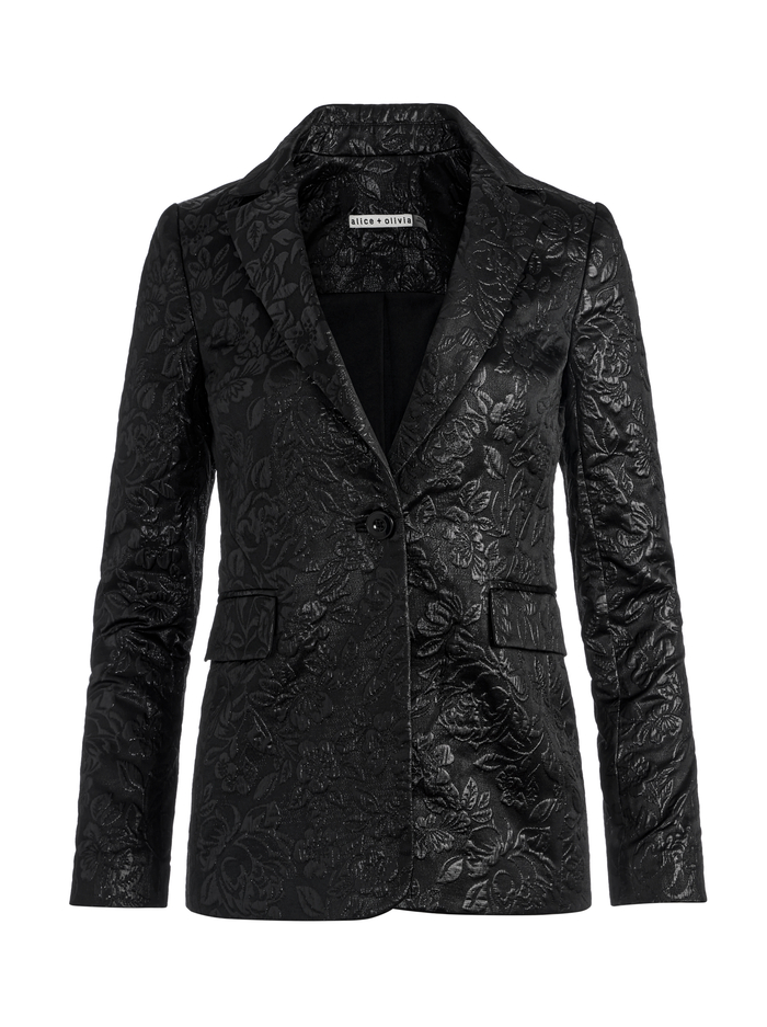 MACEY CUFFED SHAWL COLLAR BLAZER - BLACK image 5 - Alice And Olivia