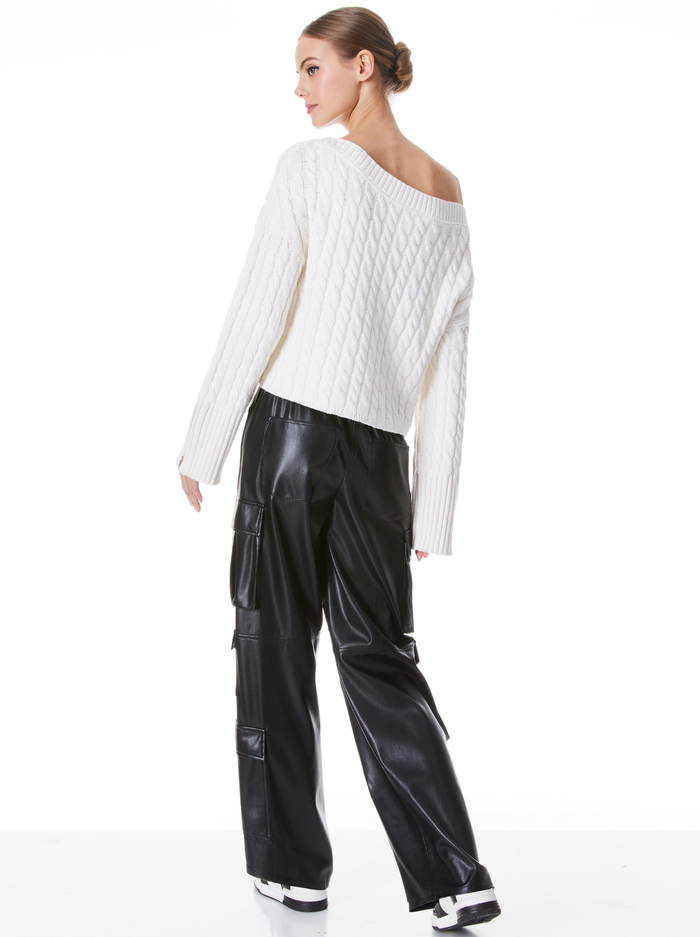 INA CABLE KNIT SWEATER - ECRU image 1 - Alice And Olivia