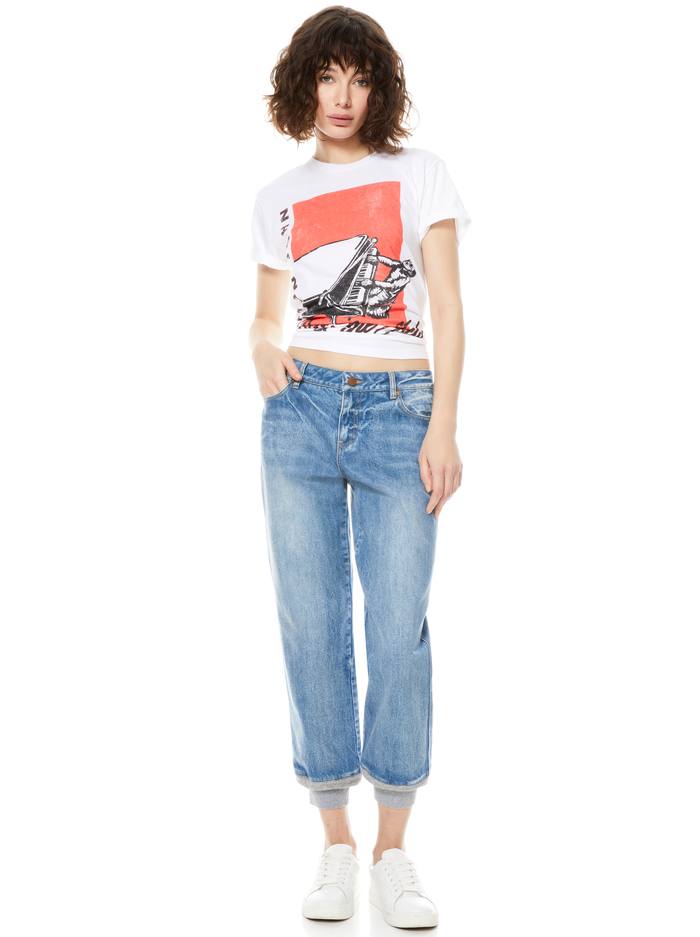 KESHA LOW RISE JEAN W RIB - BEST INTENTIONS image 2 - ALICE + OLIVIA
