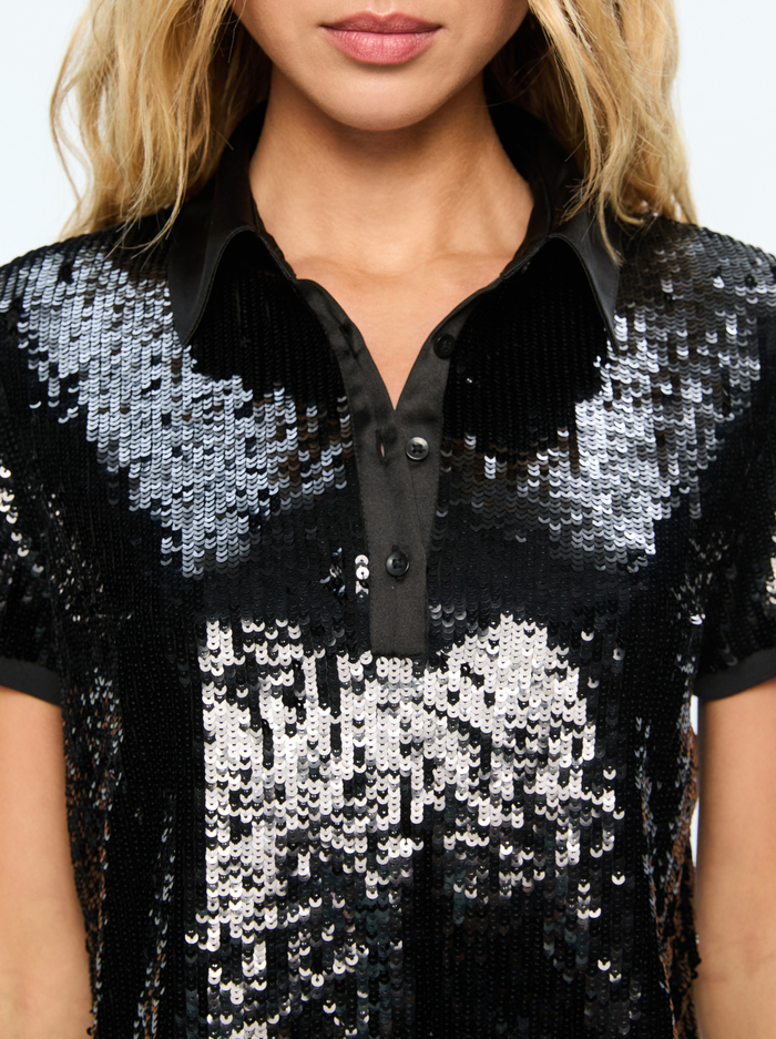 KIT SEQUIN POLO - BLACK image 3 - Alice And Olivia