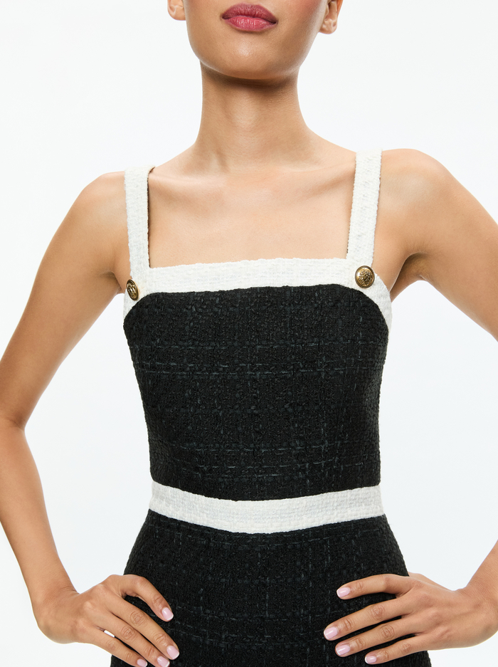 CLARINE MINI DRESS - BLACK/OFF WHITE image 1 - Alice And Olivia