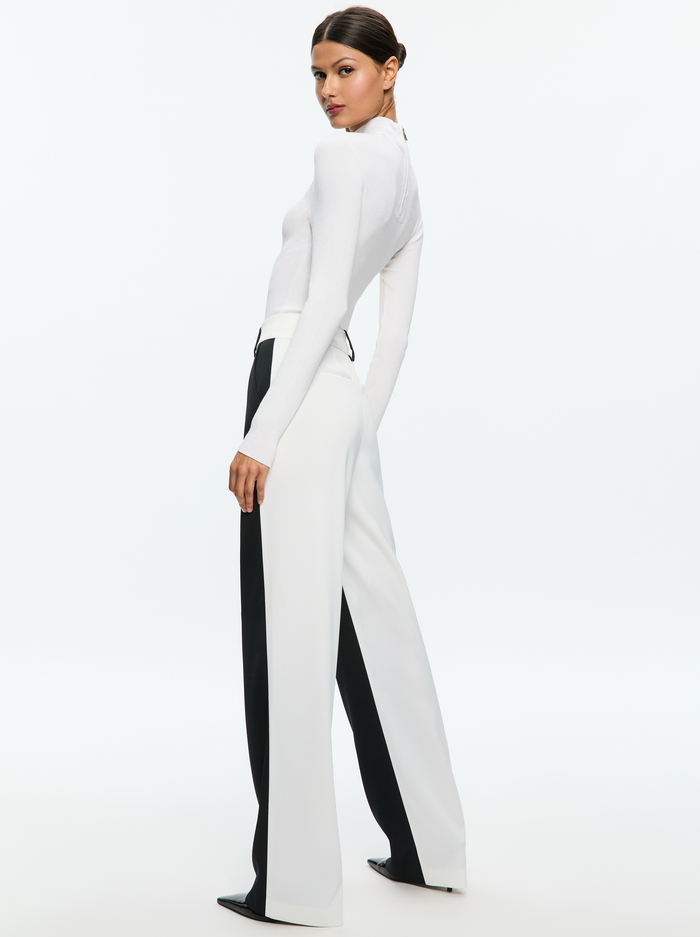 ALEXANDER TROUSER - BLACK/OFF WHITE image 1 - Alice And Olivia