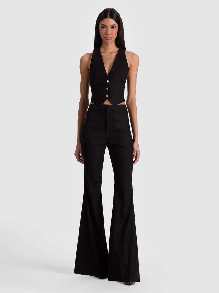 DONNA LINEN VEST - BLACK image 2 - ALICE + OLIVIA