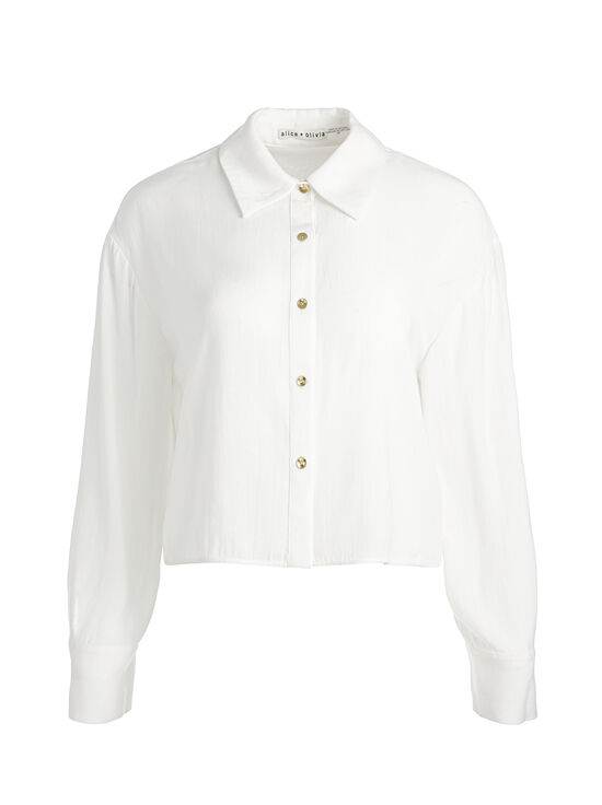 OFF WHITE-FINELY CROPPED BUTTON DOWN