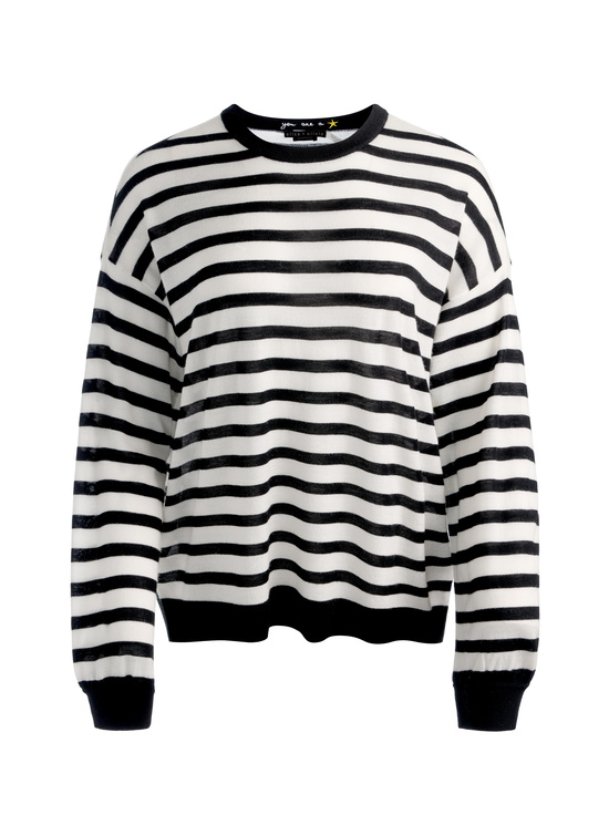 SOFT WHITE/BLACK-MITCHELL WOOL PULLOVER