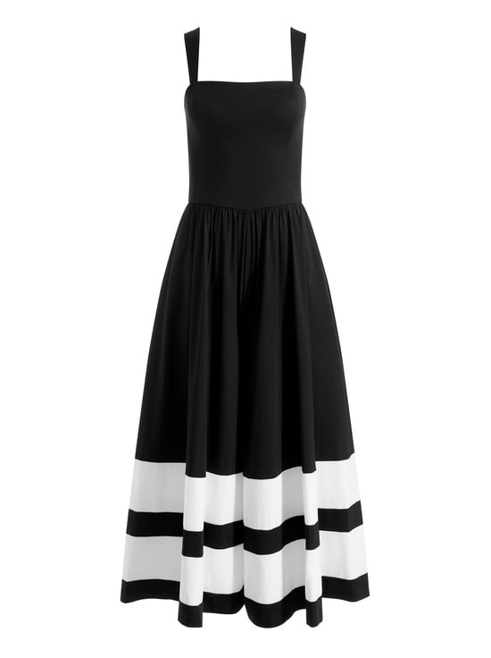 BLACK/OFF WHITE-BELDEN COLORBLOCK JUMPSUIT