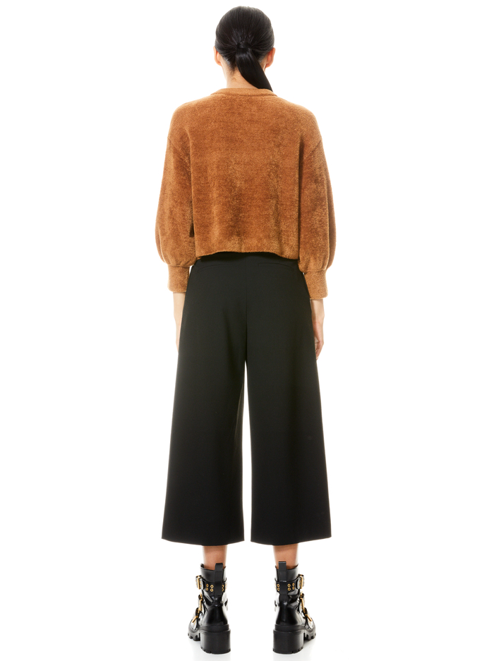 SYLVIE FUZZY CROPPED CARDIGAN - CAMEL image 1 - Alice And Olivia