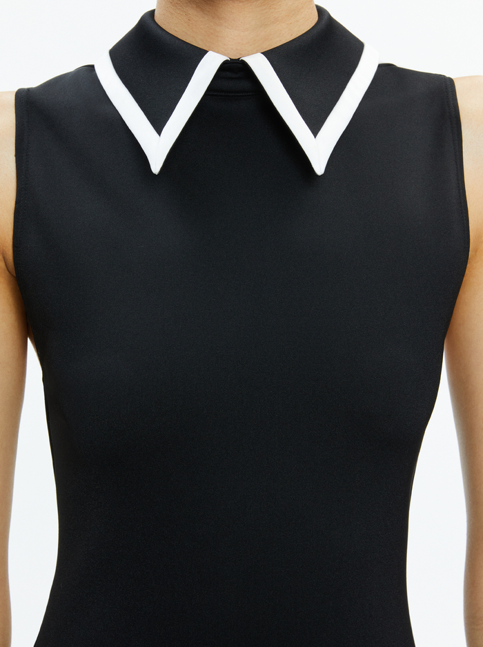 WYNELL MINI DRESS - BLACK/OFF WHITE image 3 - Alice And Olivia