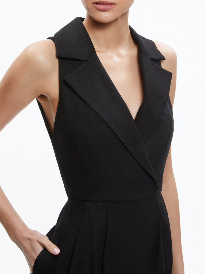 MERITT DOUBLE BREASTED TUXEDO ROMPER - BLACK image 3 - ALICE + OLIVIA
