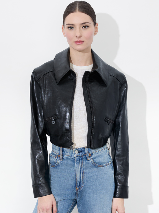 BLACK-HYDE CROPPED VEGAN JACKET