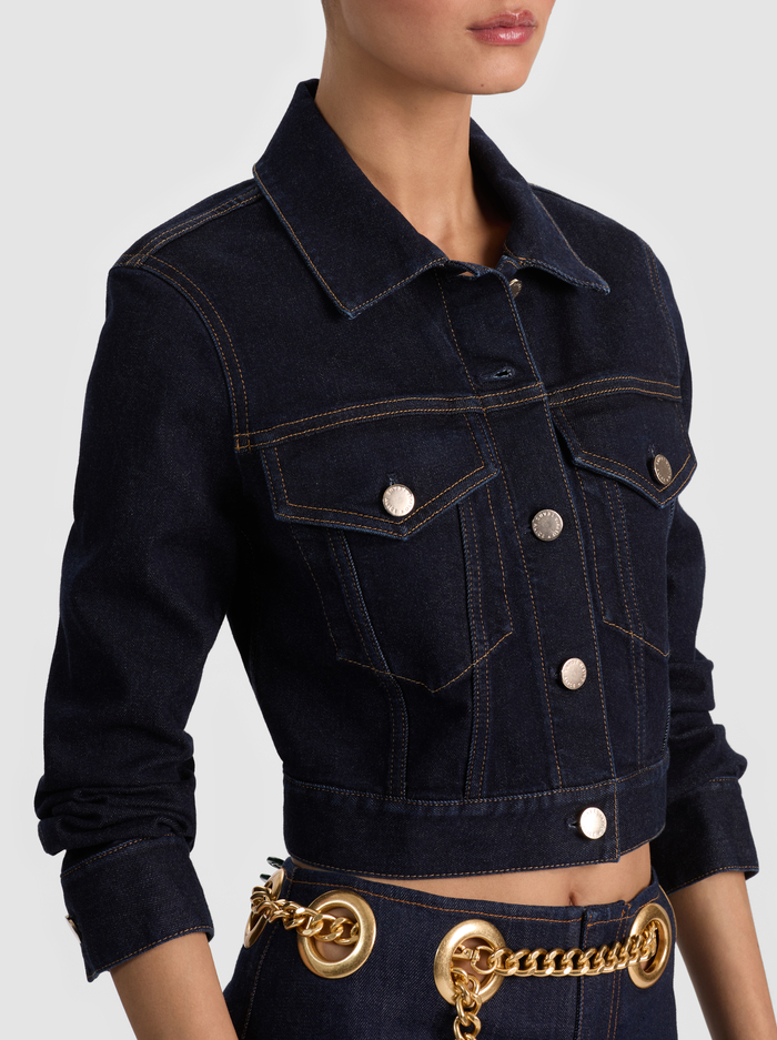 CHLOE DENIM JACKET - DARK RINSE image 3 - ALICE + OLIVIA