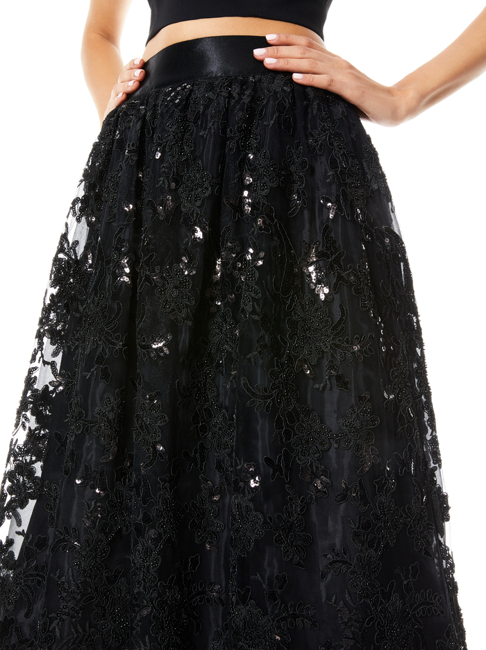 TINA LONG BALL GOWN SKIRT - BLACK image 3 - Alice And Olivia