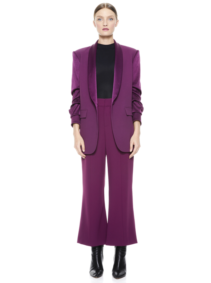 RONNIE SCRUNCHED SLEEVE BLAZER - BOYSENBERRY image 4 - ALICE + OLIVIA