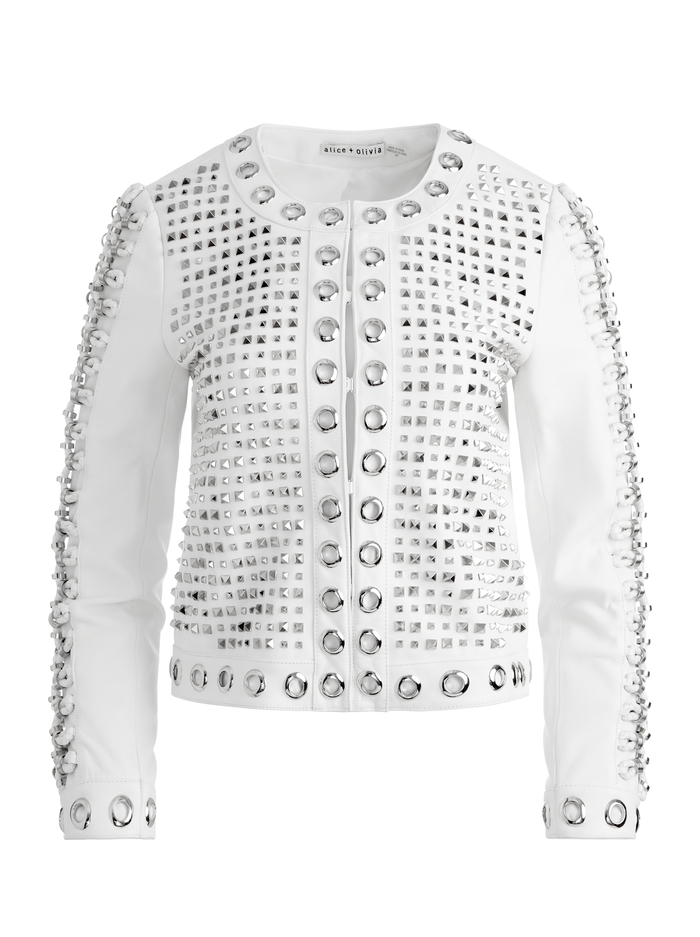 KIDMAN JACKET - WHITE/SILVER image 5 - Alice And Olivia