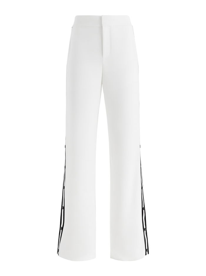 JC SIDE SNAP WIDE LEG PANT - ECRU/BLACK image 5 - Alice And Olivia