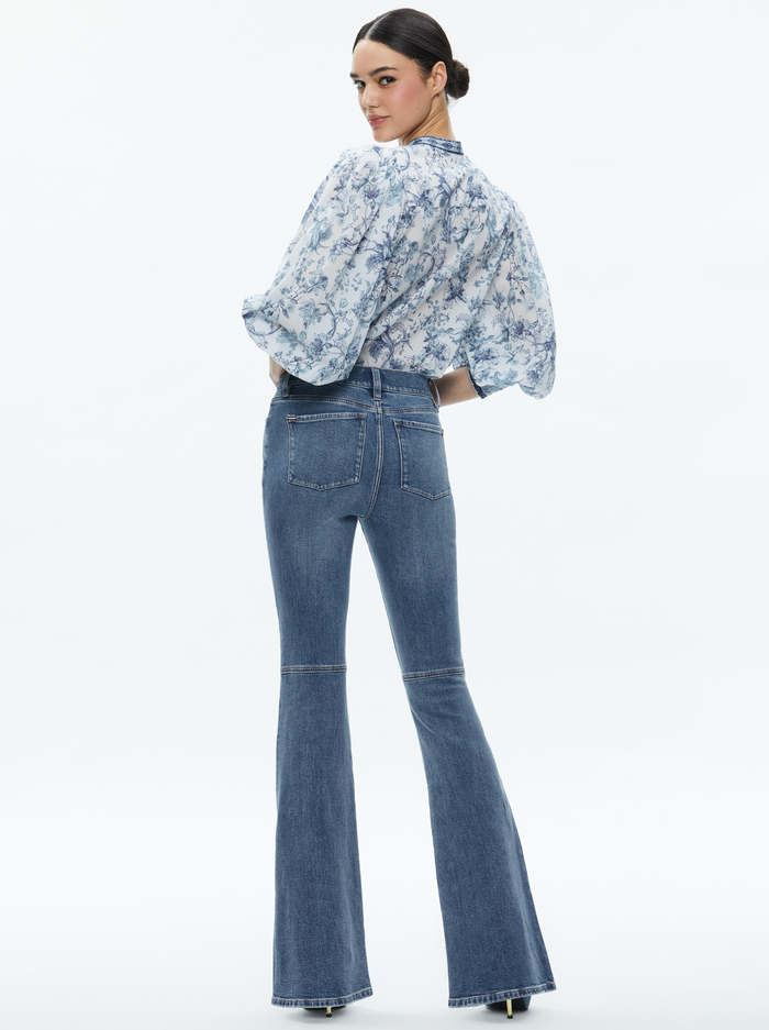 APRIL PLEATED BLOUSON SLEEVE TOP - JE L