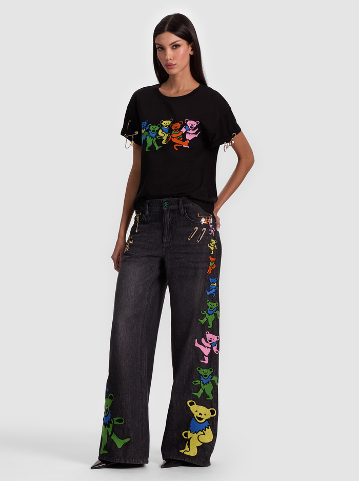 A+O X GRATEFUL DEAD EVAN TEE - GRATEFUL BEARS BLACK image 5 - Alice And Olivia