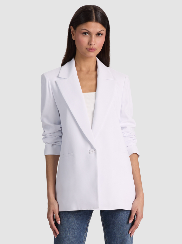 DENNY BOYFRIEND BLAZER - WHITE - ALICE + OLIVIA