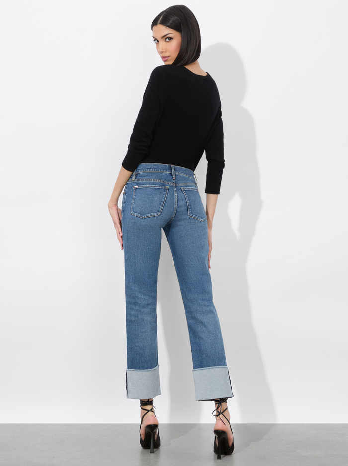 ABILENE LOW RISE CUFFED JEAN - LOLA BLUE image 2 - Alice And Olivia