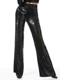 DYLAN HIGH WAISTED SEQUIN PANT - BLACK