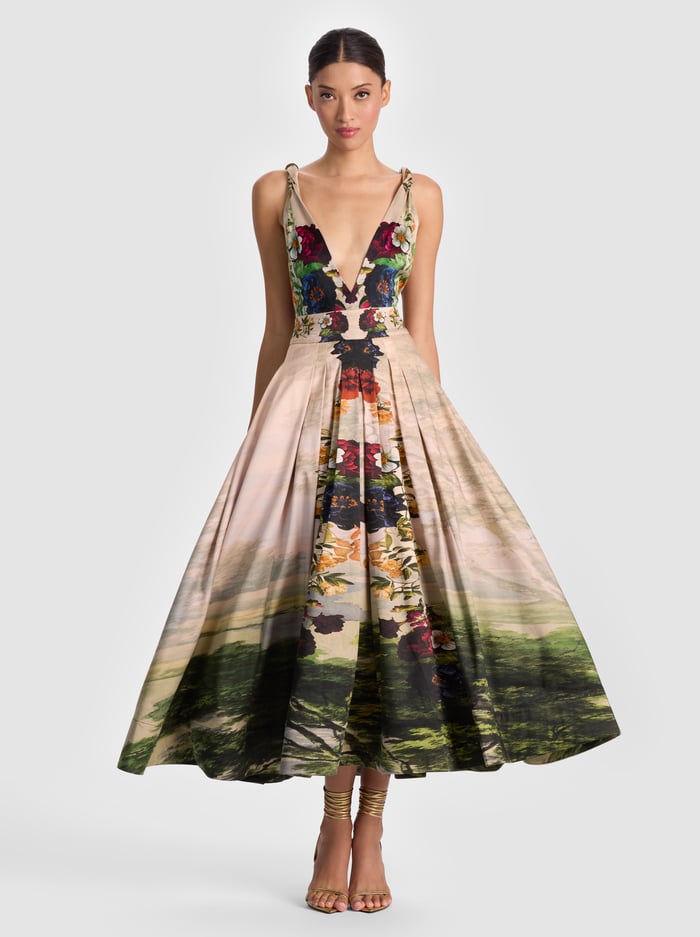 HANA MIDI DRESS - FORBIDDEN FOREST image 4 - Alice And Olivia