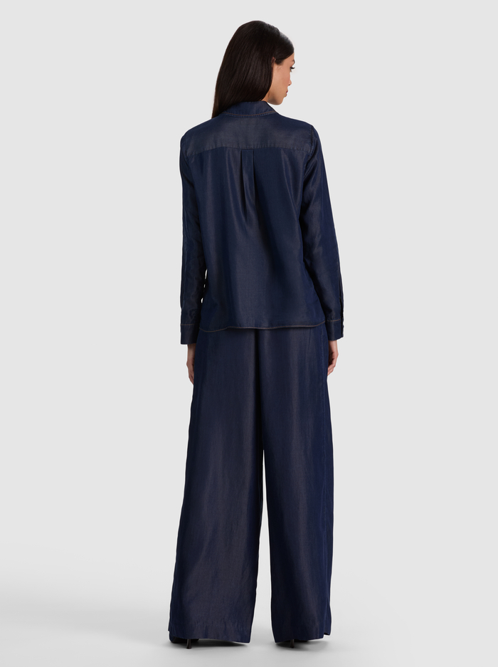 WILLA DENIM BLOUSE - DARK RINSE image 2 - ALICE + OLIVIA