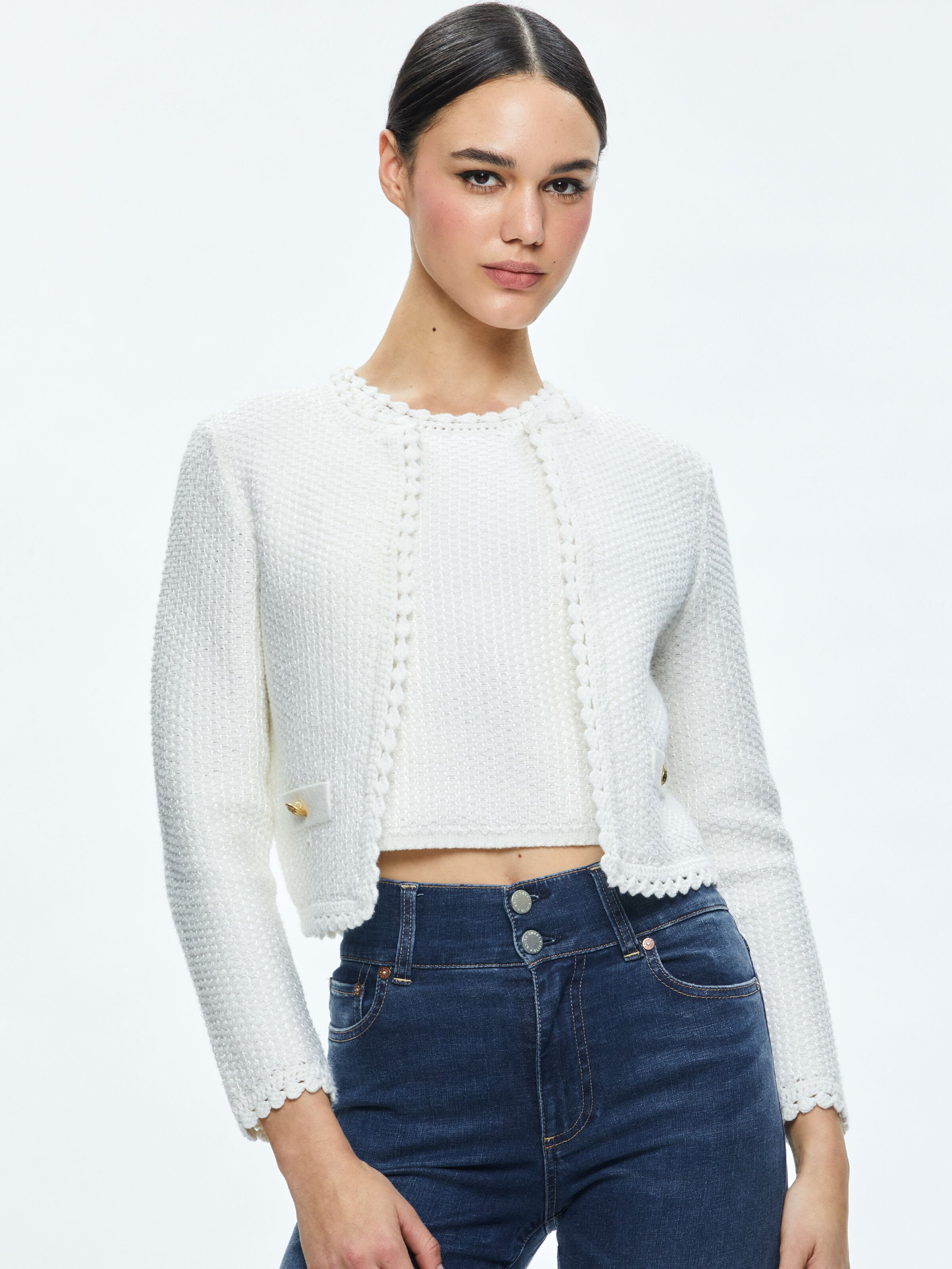 Alice and olivia white jacket sales