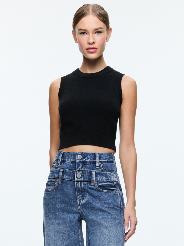 ARACELI SHELL - BLACK - Alice And Olivia