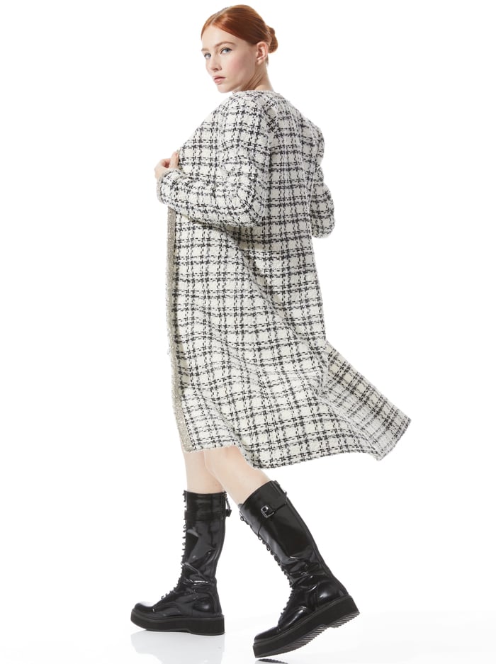 TULSI MAXI JACKET - OFF WHITE/BLACK image 1 - Alice And Olivia