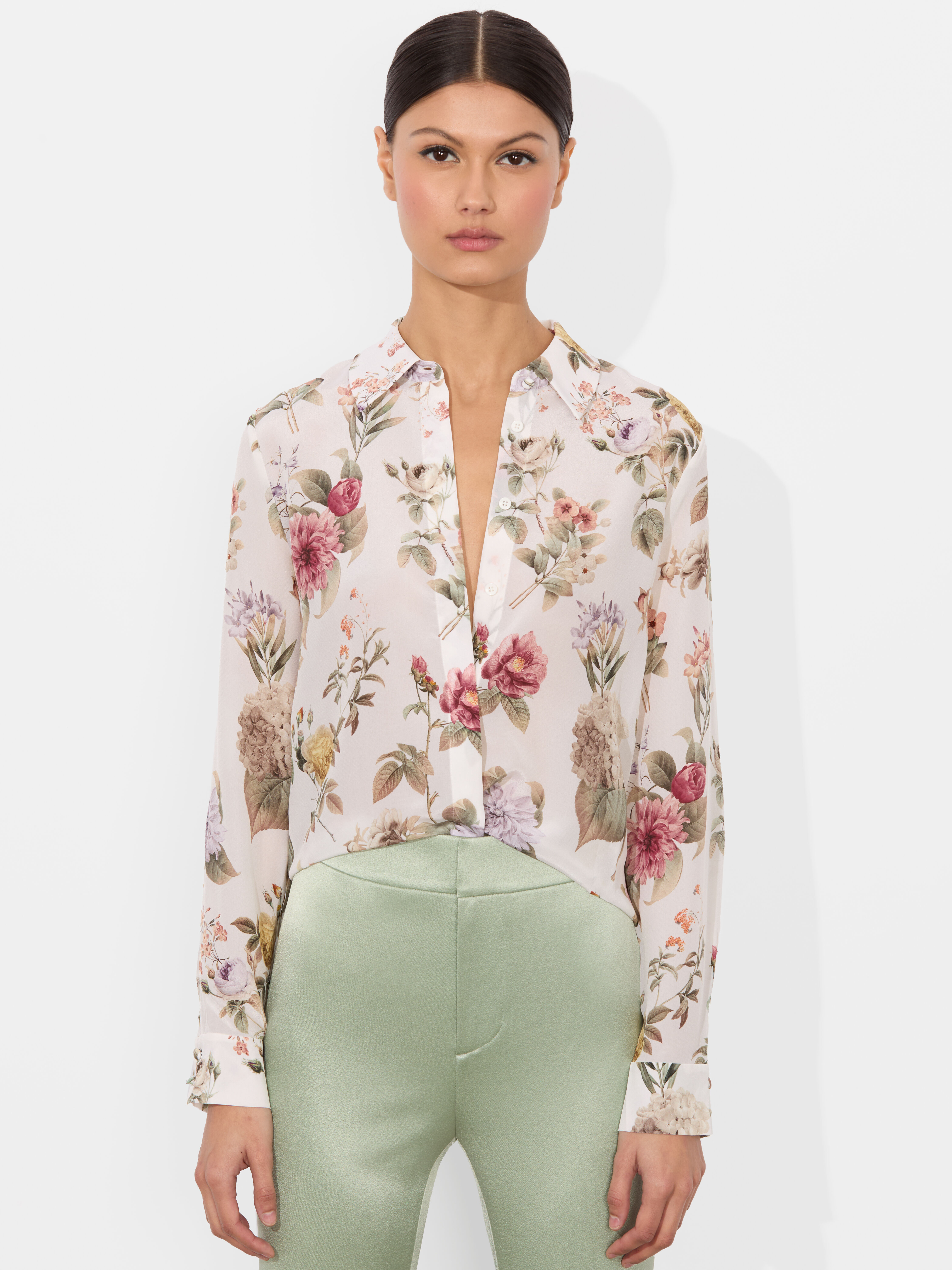 Willa Silk Blouse In Sweet Nothings | Alice + Olivia