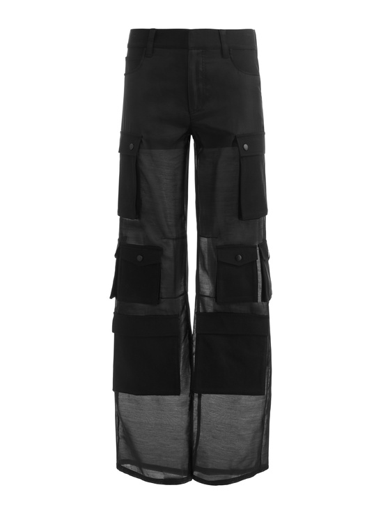 BLACK-OLYMPIA SHEER COMBO CARGO PANT