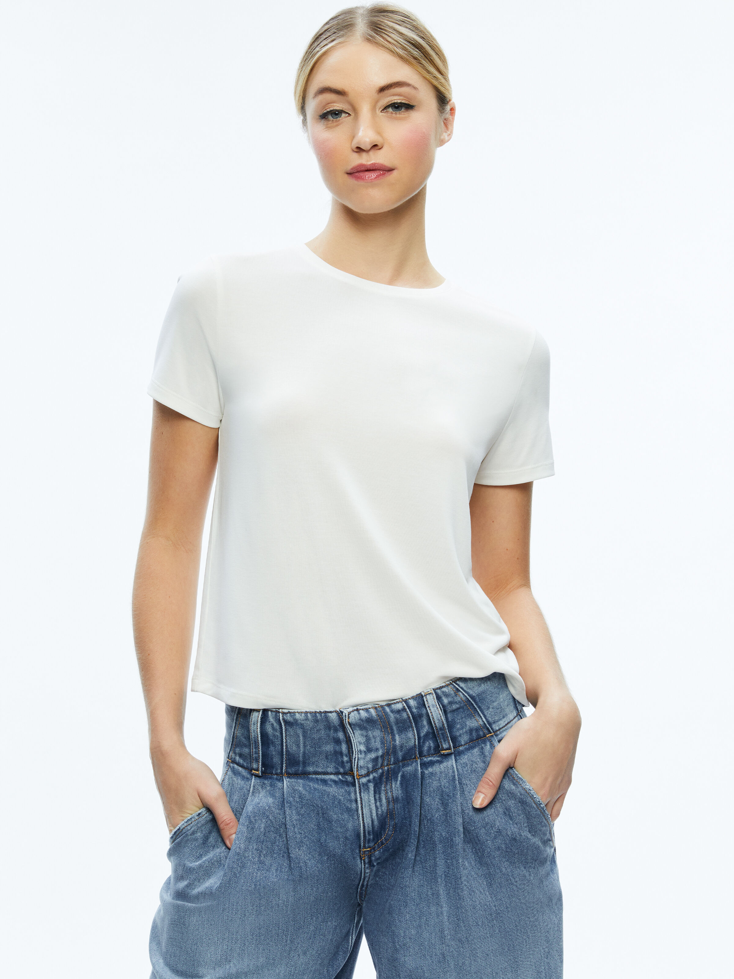 Off white plain shirt top
