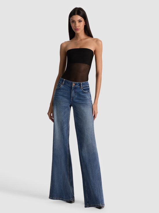 BLACK-BANDEAU STRAPLESS BODYSUIT