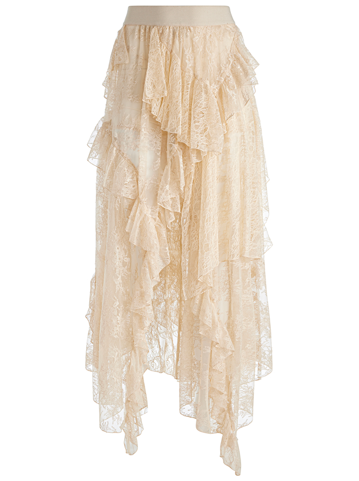 KARYS MIXED MEDIA SKIRT - BISCOTTI image 5 - Alice And Olivia