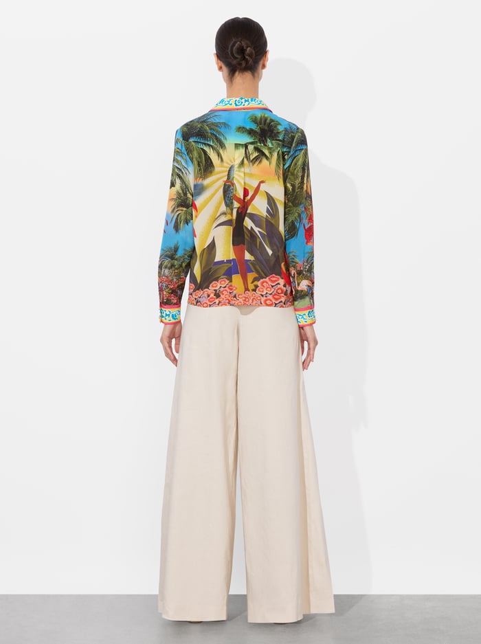 WILLA SILK BLOUSE - ISLAND DREAMS MULTI image 2 - Alice And Olivia