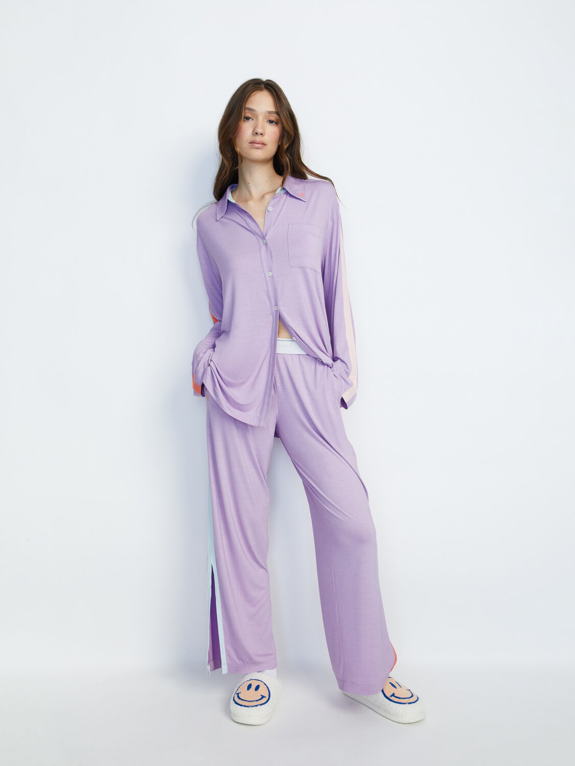 A o X Big Feelings Nico Long Sleeve Pj Set In Calming Lavender Alice Olivia